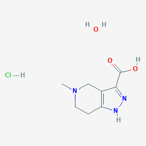 molecular formula C8H14ClN3O3 B7970584 5-Methyl-4,5,6,7-tetrahydro-1H-pyrazolo[4,3-c]pyridine-3-carboxylic acid hydrochloride hydrate 