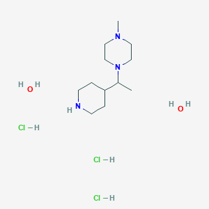 molecular formula C12H32Cl3N3O2 B7970589 1-Methyl-4-[1-(4-piperidinyl)ethyl]piperazine trihydrochloride dihydrate 