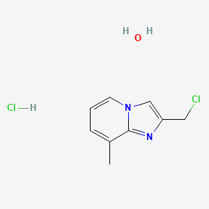 molecular formula C9H12Cl2N2O B7970592 2-(Chloromethyl)-8-methylimidazo[1,2-a]pyridine hydrochloride hydrate 