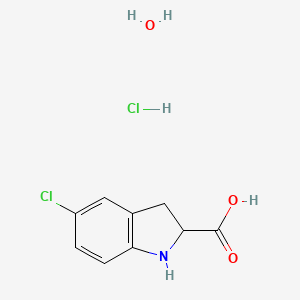 molecular formula C9H11Cl2NO3 B7970598 5-Chloro-2-indolinecarboxylic acid hydrochloride hydrate CAS No. 82924-41-2