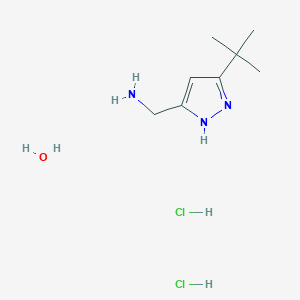 molecular formula C8H19Cl2N3O B7970630 1-(5-tert-Butyl-1H-pyrazol-3-yl)methanamine dihydrochloride hydrate 