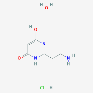 molecular formula C6H12ClN3O3 B7970641 2-(2-Aminoethyl)-4,6-pyrimidinediol hydrochloride hydrate 