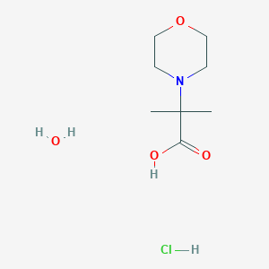 molecular formula C8H18ClNO4 B7970692 2-Methyl-2-(4-morpholinyl)propanoic acid hydrochloride hydrate 