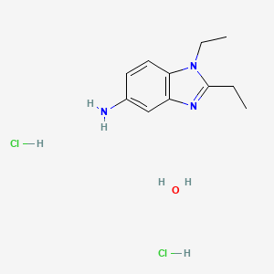 molecular formula C11H19Cl2N3O B7970700 1,2-Diethyl-1H-benzimidazol-5-amine dihydrochloride hydrate 