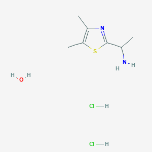 molecular formula C7H16Cl2N2OS B7970718 1-(4,5-Dimethyl-1,3-thiazol-2-yl)ethanamine dihydrochloride hydrate 