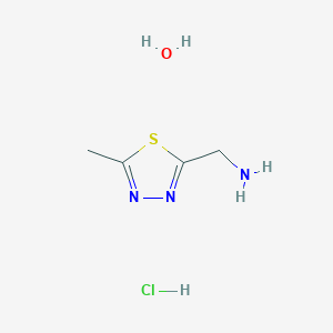 molecular formula C4H10ClN3OS B7970730 [(5-Methyl-1,3,4-thiadiazol-2-yl)methyl]amine hydrochloride hydrate 
