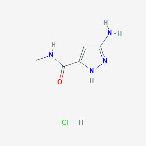 molecular formula C5H9ClN4O B7970733 5-Amino-N-methyl-1H-pyrazole-3-carboxamide hydrochloride 