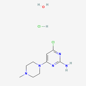 molecular formula C9H17Cl2N5O B7970739 4-Chloro-6-(4-methyl-1-piperazinyl)-2-pyrimidinamine hydrochloride hydrate 