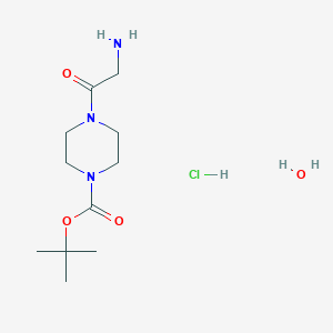 molecular formula C11H24ClN3O4 B7970743 tert-Butyl 4-glycyl-1-piperazinecarboxylate hydrochloride hydrate 