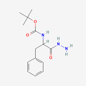 molecular formula C14H21N3O3 B7970770 tert-butyl N-(1-hydrazinyl-1-oxo-3-phenylpropan-2-yl)carbamate 