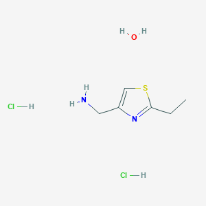 molecular formula C6H14Cl2N2OS B7970801 [(2-Ethyl-1,3-thiazol-4-yl)methyl]amine dihydrochloride hydrate 