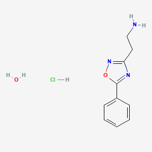 molecular formula C10H14ClN3O2 B7970809 2-(5-Phenyl-1,2,4-oxadiazol-3-yl)ethanamine hydrochloride hydrate 