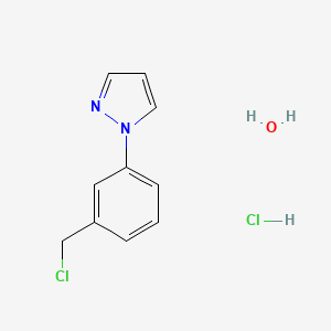 molecular formula C10H12Cl2N2O B7970813 1-[3-(Chloromethyl)phenyl]-1H-pyrazole hydrochloride hydrate 