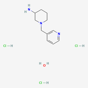 molecular formula C11H22Cl3N3O B7970836 1-(Pyridin-3-ylmethyl)piperidin-3-amine trihydrochloride hydrate 