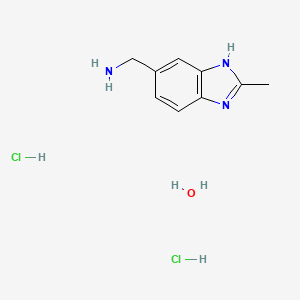 molecular formula C9H15Cl2N3O B7970842 1-(2-Methyl-1H-benzimidazol-5-yl)methanamine dihydrochloride hydrate 