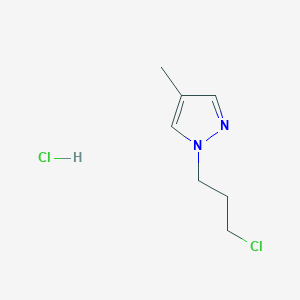 molecular formula C7H12Cl2N2 B7970910 1-(3-Chloropropyl)-4-methyl-1H-pyrazole hydrochloride 
