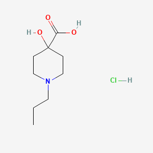 molecular formula C9H18ClNO3 B7970920 4-Hydroxy-1-propyl-4-piperidinecarboxylic acid hydrochloride 