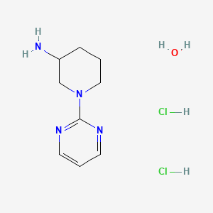 molecular formula C9H18Cl2N4O B7970926 1-(2-Pyrimidinyl)-3-piperidinamine dihydrochloride hydrate 