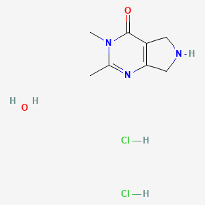 molecular formula C8H15Cl2N3O2 B7970953 2,3-Dimethyl-3,5,6,7-tetrahydro-4H-pyrrolo[3,4-d]pyrimidin-4-one dihydrochloride hydrate 
