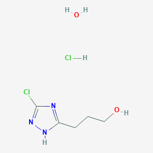 molecular formula C5H11Cl2N3O2 B7970958 3-(5-Chloro-4H-1,2,4-triazol-3-yl)propan-1-ol 