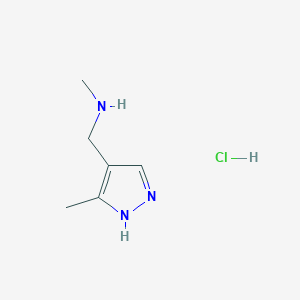 molecular formula C6H12ClN3 B7970972 N-Methyl-1-(5-methyl-1H-pyrazol-4-yl)methanamine hydrochloride 