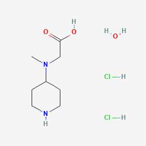 molecular formula C8H20Cl2N2O3 B7970979 N-Methyl-N-4-piperidinylglycine dihydrochloride hydrate 