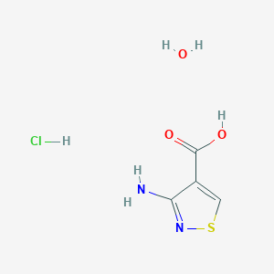 molecular formula C4H7ClN2O3S B7971005 3-Amino-4-isothiazolecarboxylic acid hydrochloride hydrate 