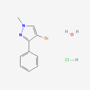 molecular formula C10H12BrClN2O B7971006 4-Bromo-1-methyl-3-phenyl-1H-pyrazole hydrochloride hydrate 