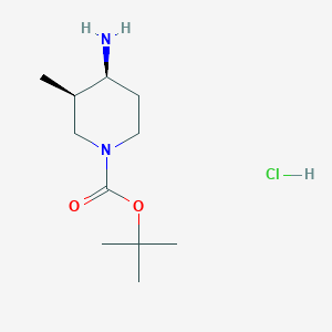 molecular formula C11H23ClN2O2 B7971035 Tert-butyl cis-4-amino-3-methyl-1-piperidinecarboxylate hydrochloride 