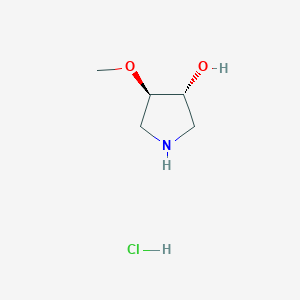 molecular formula C5H12ClNO2 B7971052 trans-4-Methoxy-3-pyrrolidinol hydrochloride 