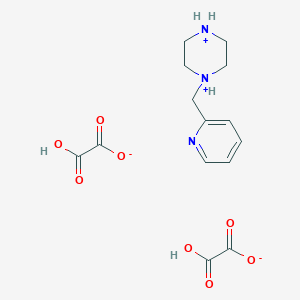 molecular formula C14H19N3O8 B7971056 2-Hydroxy-2-oxoacetate;1-(pyridin-2-ylmethyl)piperazine-1,4-diium 