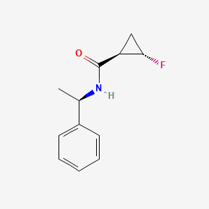 molecular formula C12H14FNO B7971078 (1R,2S)-2-Fluoro-N-[(1R)-1-phenylethyl]cyclopropane-1-carboxamide 