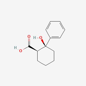 molecular formula C13H16O3 B7971086 (1R,2S)-2-Hydroxy-2-phenyl-cyclohexanecarboxylic acid 