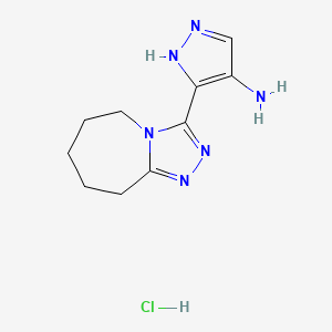 molecular formula C10H15ClN6 B7971108 3-(6,7,8,9-Tetrahydro-5H-[1,2,4]triazolo[4,3-a]azepin-3-yl)-1h-pyrazol-4-amine hydrochloride 