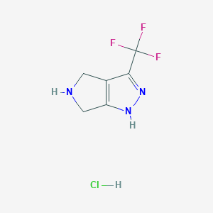 molecular formula C6H7ClF3N3 B7971115 1,4,5,6-Tetrahydro-3-(trifluoromethyl)pyrrolo-[3,4-c]-pyrazole hydrochloride 