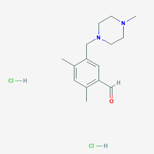 molecular formula C15H24Cl2N2O B7971158 2,4-Dimethyl-5-[(4-methyl-1-piperazinyl)methyl]benzaldehyde dihydrochloride 