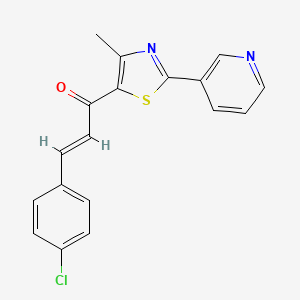 molecular formula C18H13ClN2OS B7971203 (2E)-3-(4-chlorophenyl)-1-[4-methyl-2-(pyridin-3-yl)-1,3-thiazol-5-yl]prop-2-en-1-one 
