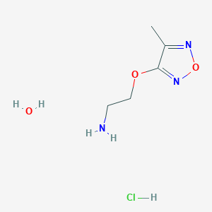 molecular formula C5H12ClN3O3 B7971241 {2-[(4-Methyl-1,2,5-oxadiazol-3-yl)oxy]ethyl}amine hydrochloride hydrate 