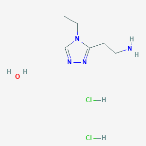 molecular formula C6H16Cl2N4O B7971253 [2-(4-Ethyl-4H-1,2,4-triazol-3-yl)ethyl]amine dihydrochloride hydrate 