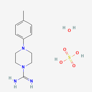 molecular formula C12H22N4O5S B7971256 4-(4-Methylphenyl)-1-piperazinecarboximidamide sulfate hydrate 