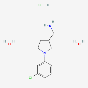 {[1-(3-Chlorophenyl)-3-pyrrolidinyl]methyl}amine hydrochloride dihydrate