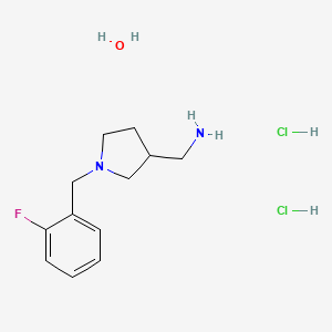 molecular formula C12H21Cl2FN2O B7971268 1-[1-(2-Fluorobenzyl)-3-pyrrolidinyl]methanamine dihydrochloride hydrate 