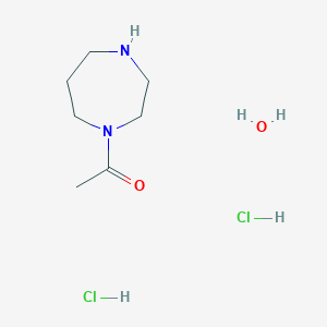 molecular formula C7H18Cl2N2O2 B7971276 1-Acetyl-1,4-diazepane dihydrochloride hydrate 