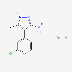 molecular formula C10H11BrClN3 B7971286 4-(3-chlorophenyl)-5-methyl-1H-pyrazol-3-amine;hydrobromide 