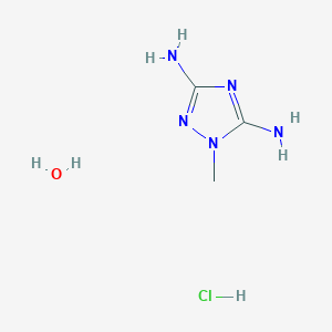 molecular formula C3H10ClN5O B7971313 1-Methyl-1H-1,2,4-triazole-3,5-diamine hydrochloride hydrate 