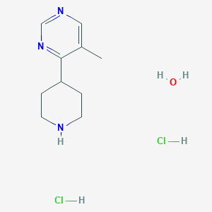 molecular formula C10H19Cl2N3O B7971318 5-Methyl-4-(4-piperidinyl)pyrimidine dihydrochloride hydrate 