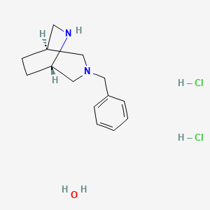 molecular formula C14H24Cl2N2O B7971323 (1S,5S)-3-Benzyl-3,6-diazabicyclo[3.2.2]nonane dihydrochloride hydrate 