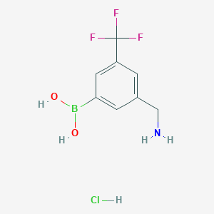 molecular formula C8H10BClF3NO2 B7971334 [3-(Aminomethyl)-5-(trifluoromethyl)phenyl]boronic acid hydrochloride 