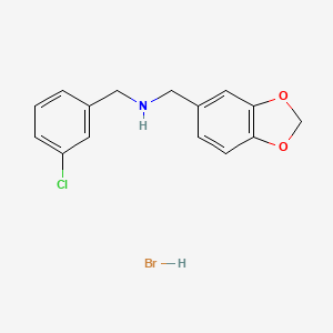 molecular formula C15H15BrClNO2 B7971361 (1,3-Benzodioxol-5-ylmethyl)(3-chlorobenzyl)amine hydrobromide 