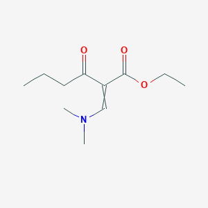 molecular formula C11H19NO3 B7971387 2-((二甲氨基)亚甲基)-3-氧代己酸乙酯 